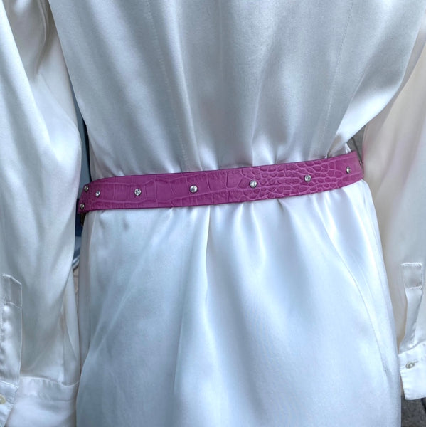 Cintura di Pelle Rosa D&G stampa cocco