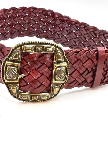Cintura intrecciata bordeaux