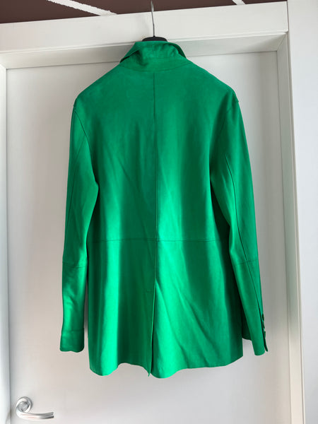 Blazer in camoscio verde