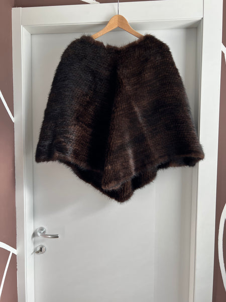 Poncho in visone tricot