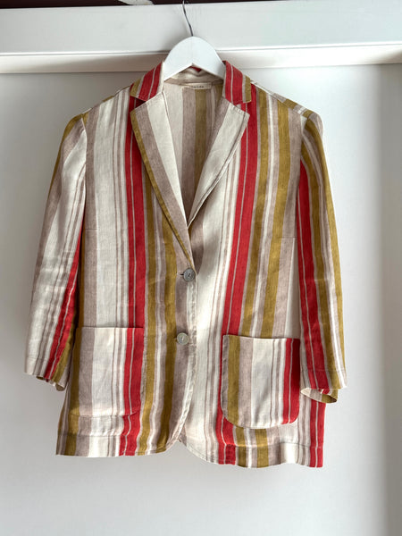 Giacca/Blazer in lino a righe
