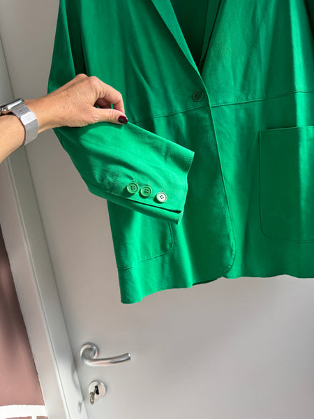 Blazer in camoscio verde