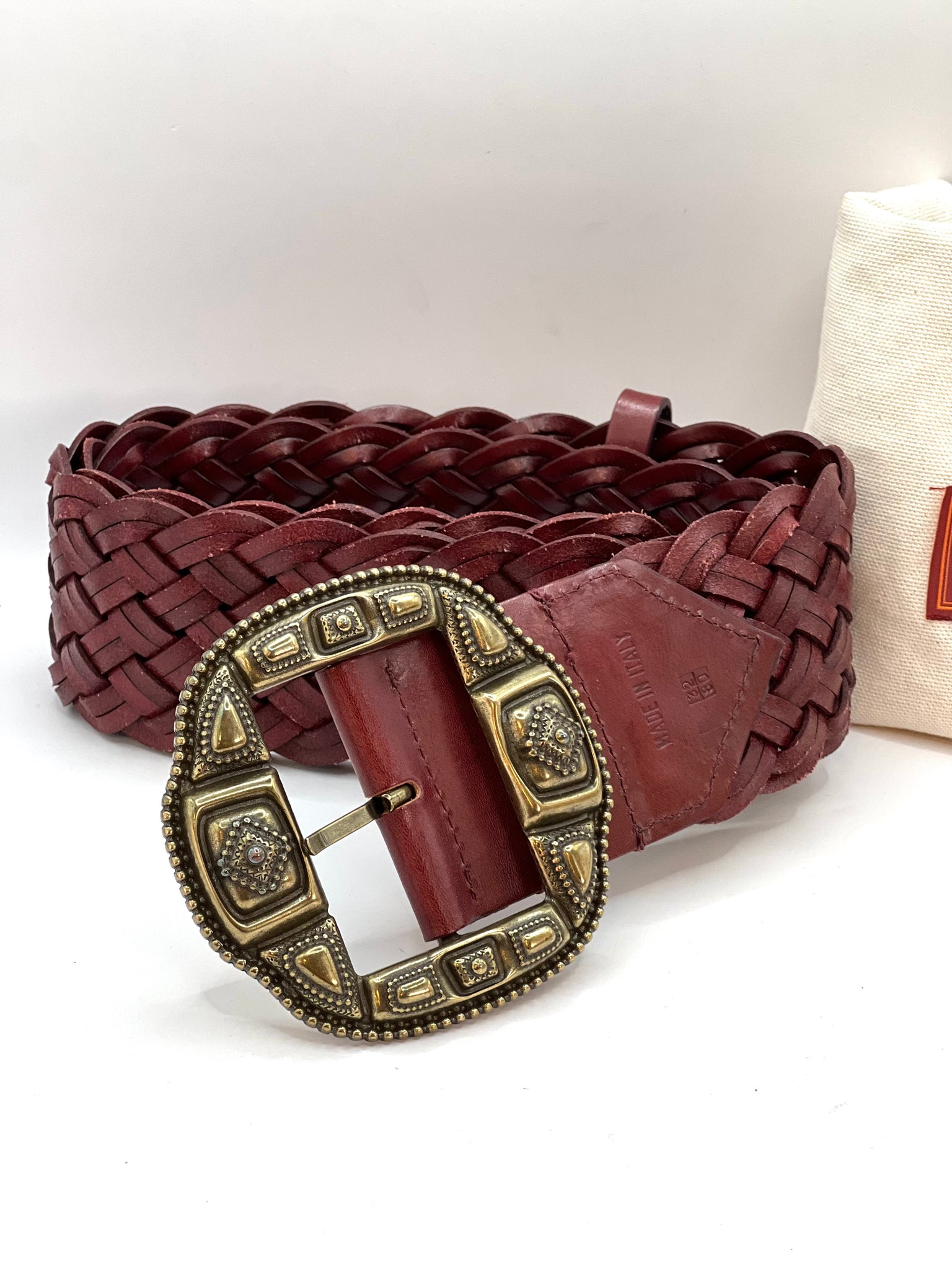 Cintura intrecciata bordeaux
