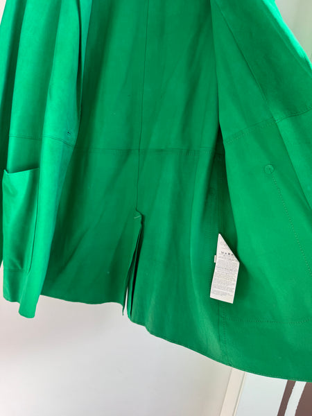 Blazer in camoscio verde