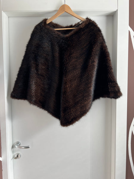 Poncho in visone tricot