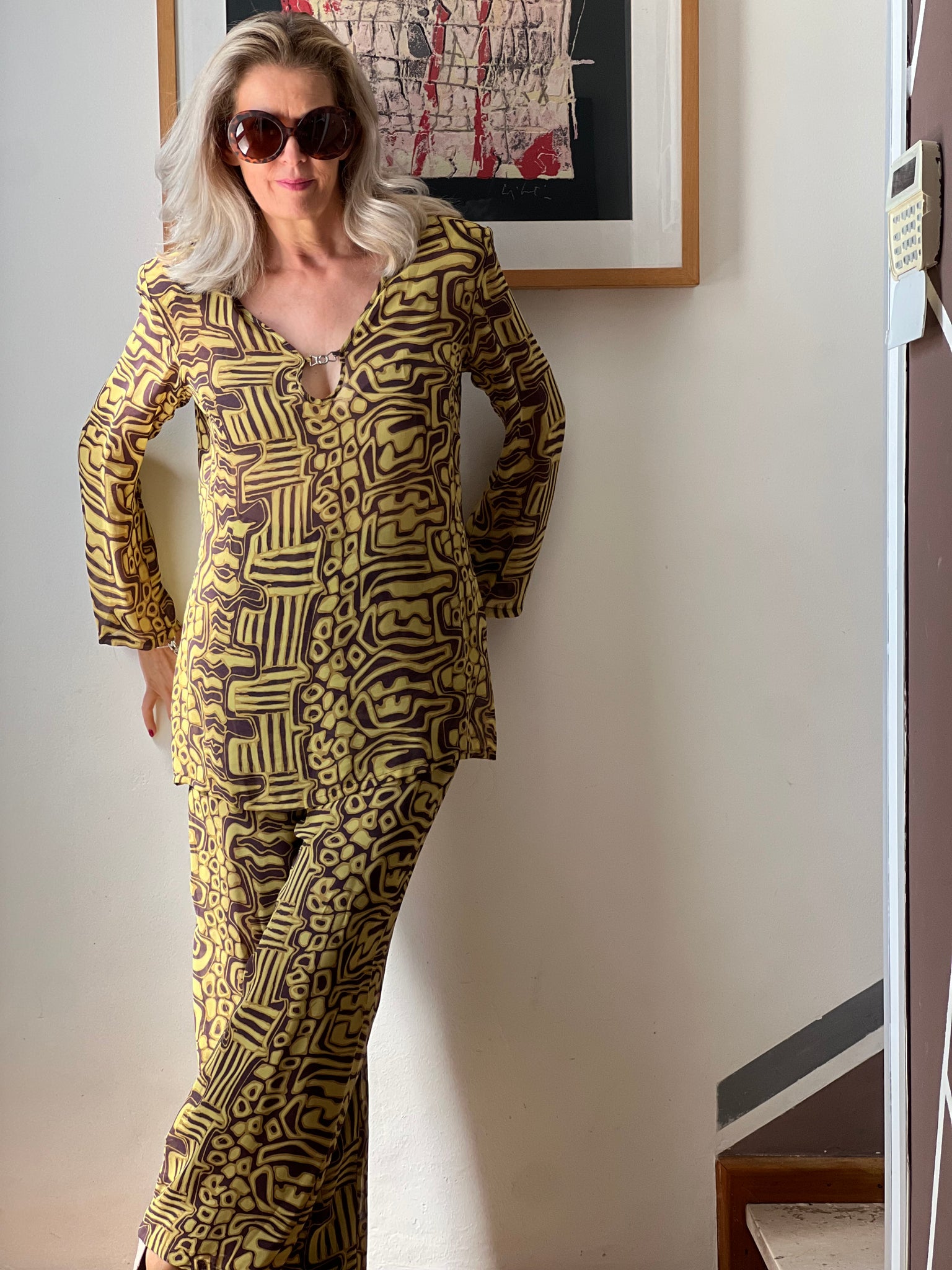 Completo vintage stampa geometrica