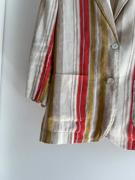 Giacca/Blazer in lino a righe