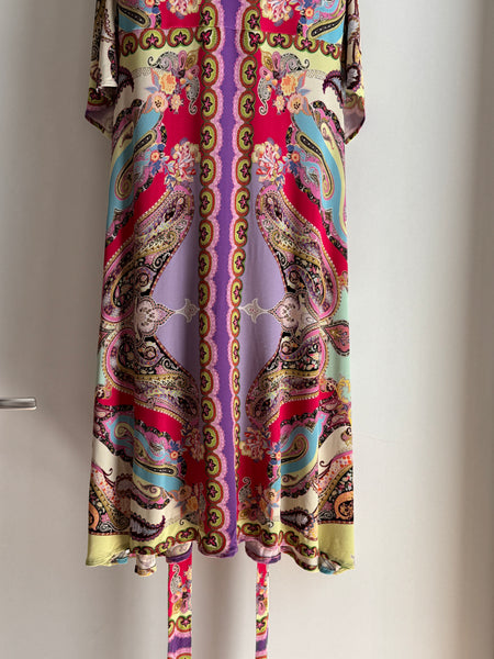 Etro – Abito Midi Smanicato in Viscosa con Stampa Paisley
