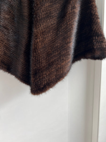 Poncho in visone tricot