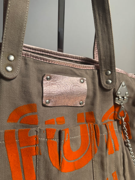 Borsa Tote Vintage D&G Dolce & Gabbana "Fun is My Life" - Autunno 2003 (Y2K Archive)