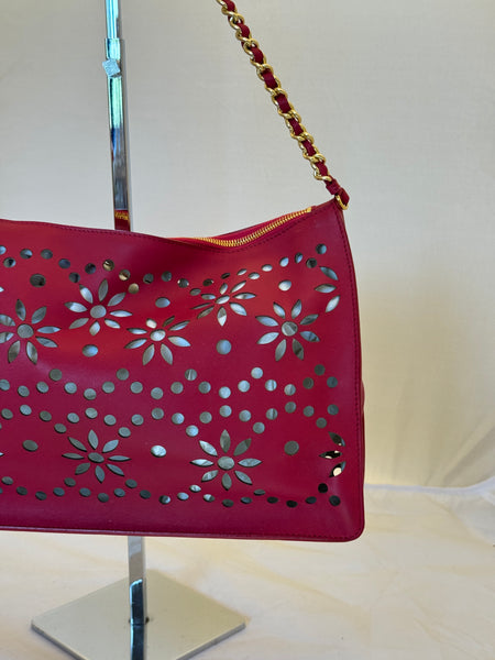 Borsa in pelle traforata