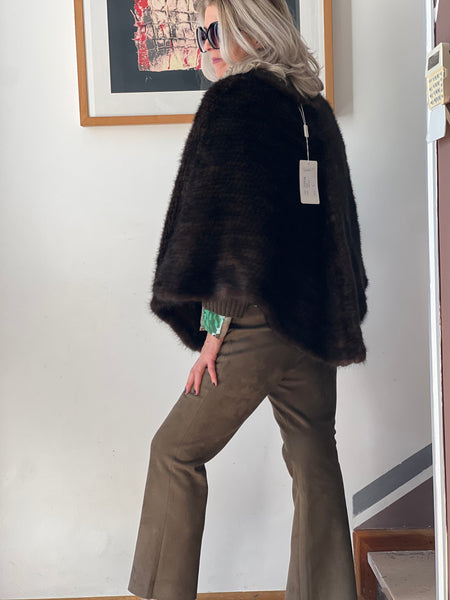 Poncho in visone tricot