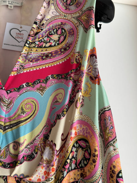 Etro – Abito Midi Smanicato in Viscosa con Stampa Paisley