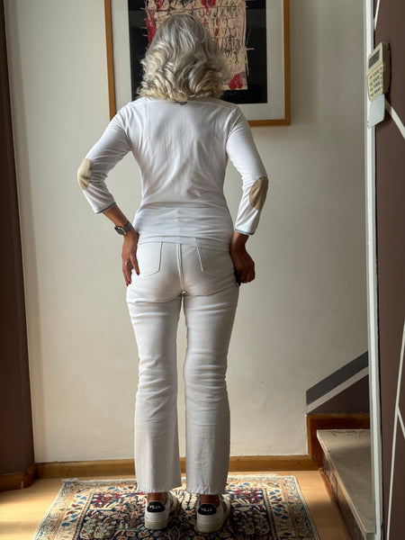 Polo bianca manica lunga