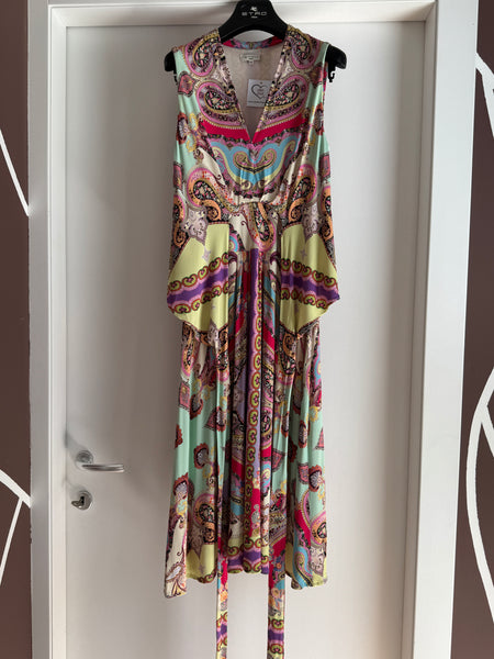Etro – Abito Midi Smanicato in Viscosa con Stampa Paisley