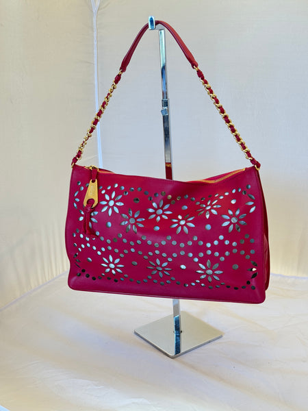 Borsa in pelle traforata