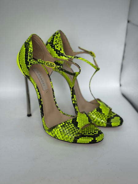 Sandali stiletto stampa rettile