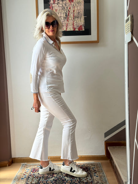 Polo bianca manica lunga