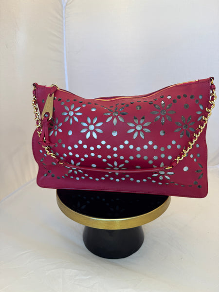 Borsa in pelle traforata