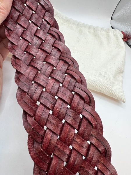 Cintura intrecciata bordeaux