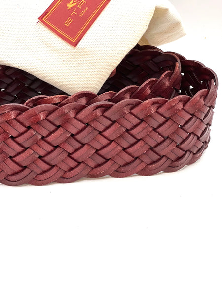 Cintura intrecciata bordeaux