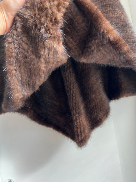 Poncho in visone tricot