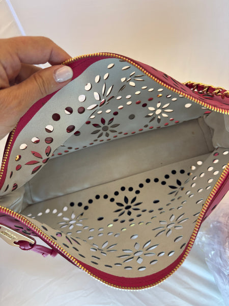Borsa in pelle traforata