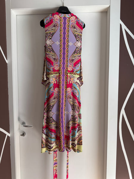 Etro – Abito Midi Smanicato in Viscosa con Stampa Paisley