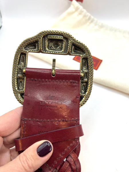 Cintura intrecciata bordeaux