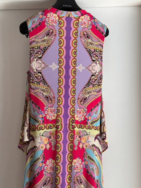 Etro – Abito Midi Smanicato in Viscosa con Stampa Paisley