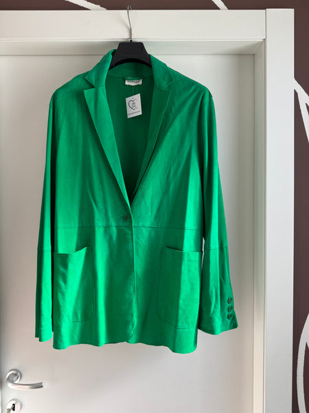 Blazer in camoscio verde