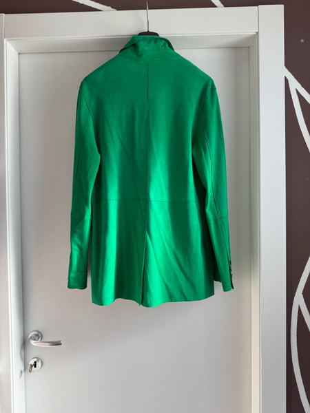 Blazer in camoscio verde