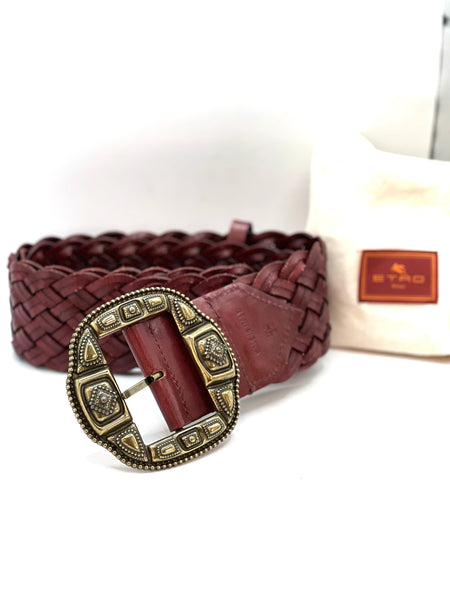 Cintura intrecciata bordeaux