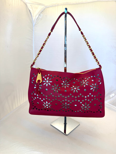 Borsa in pelle traforata