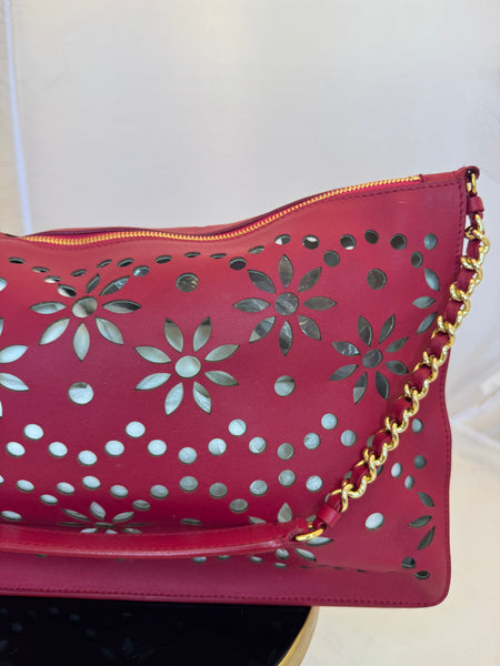 Borsa in pelle traforata