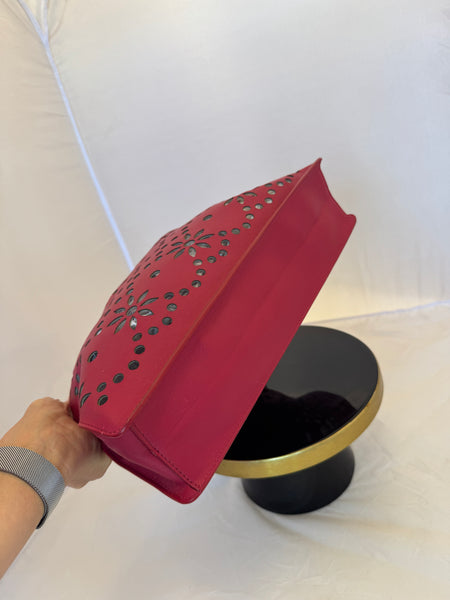 Borsa in pelle traforata