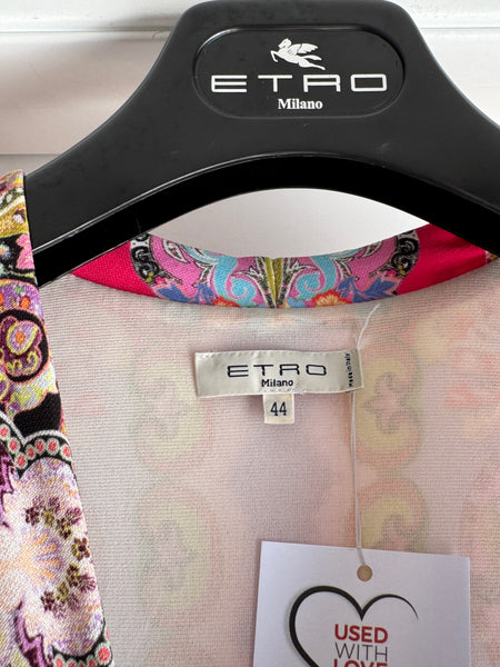 Etro – Abito Midi Smanicato in Viscosa con Stampa Paisley