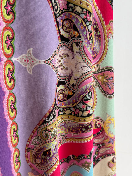 Etro – Abito Midi Smanicato in Viscosa con Stampa Paisley