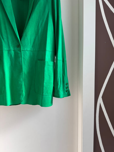 Blazer in camoscio verde