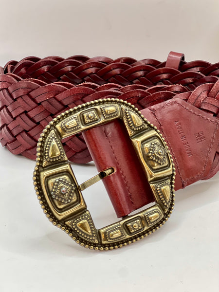 Cintura intrecciata bordeaux