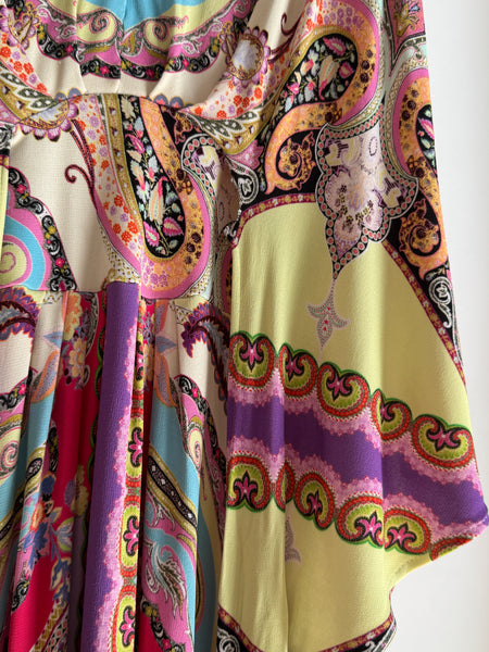 Etro – Abito Midi Smanicato in Viscosa con Stampa Paisley