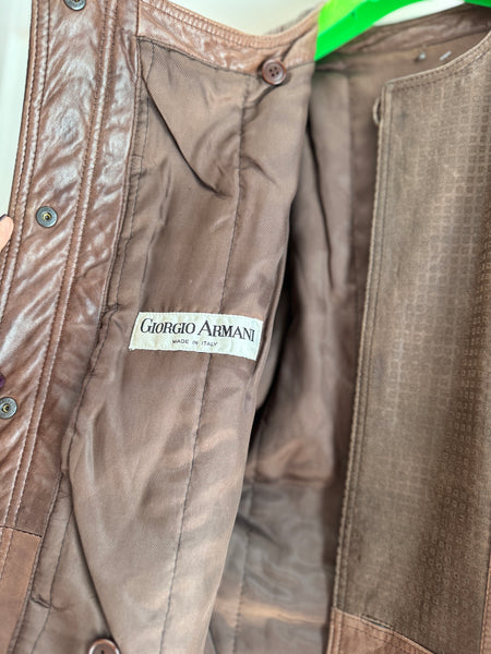 Giacca in pelle vintage Giorgio Armani - pezzo d’archivio