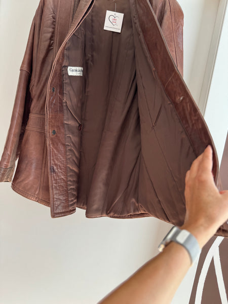 Giacca in pelle vintage Giorgio Armani - pezzo d’archivio