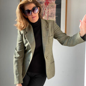 Blazer Verde in Lana Gibierre Donna