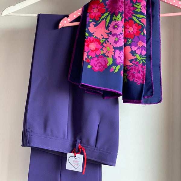 Foulard Viola a Fiori