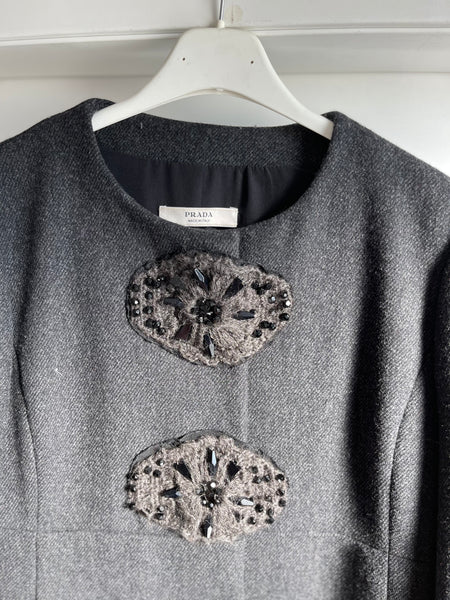 Cappotto grigio tweed