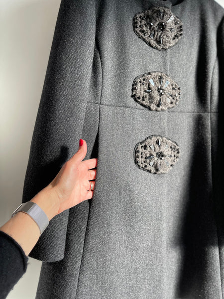 Cappotto grigio tweed