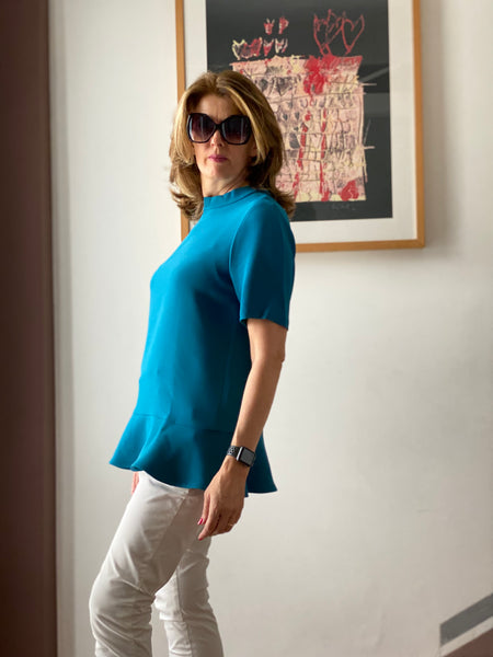 Blusa color ottanio