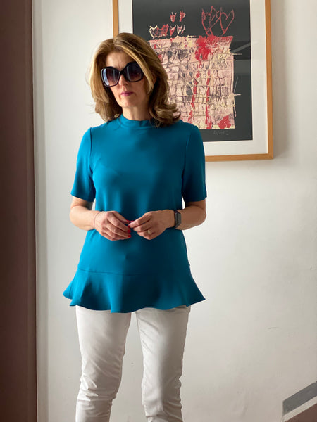 Blusa color ottanio