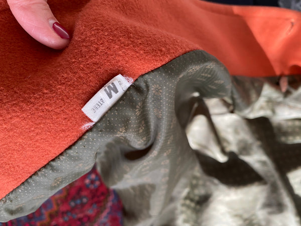Cappotto vintage color aragosta